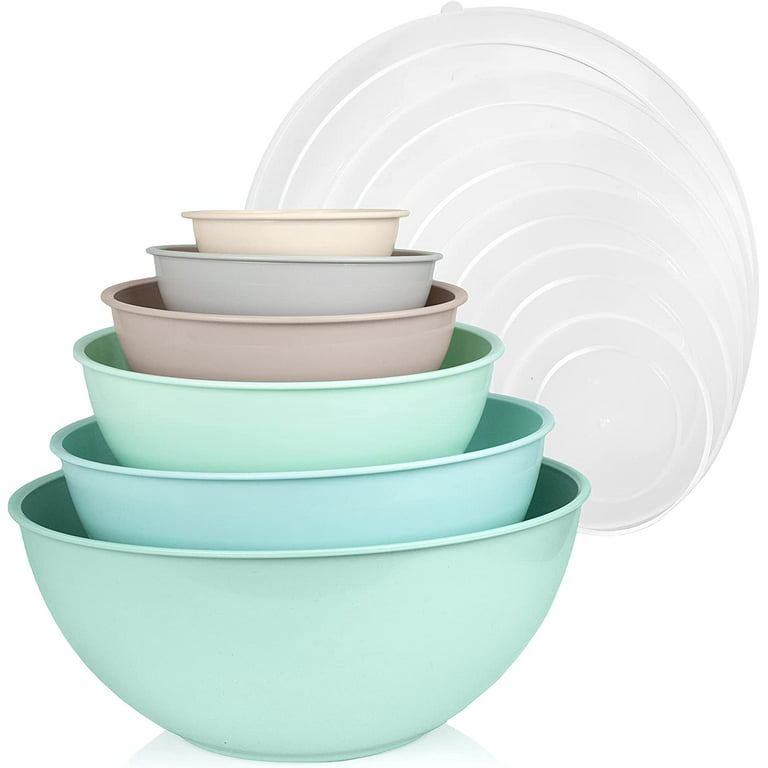 Cook with Color Plastic Mixing Bowls with Lids for Cooking and