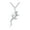 White, variant on Rose Gold Plated Cubic Zirconia Pave Gecko Lizard Animal Pendant Lucky Amulet Necklace for Men or Women N1012
