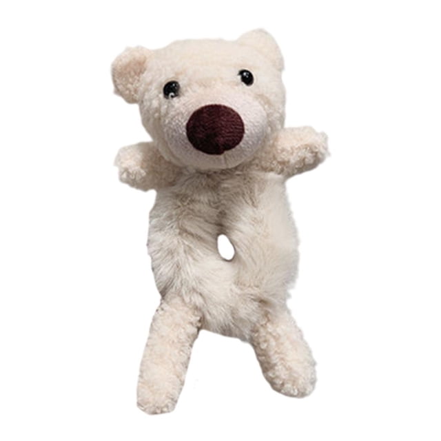 Bandas elásticas para el cabello con forma de oso, coleteros, diadema antidaños Beige