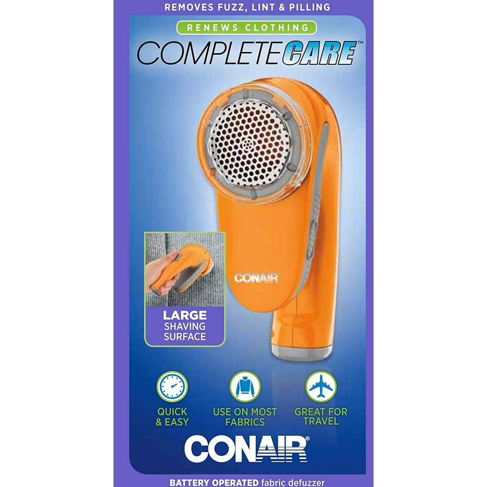 Conair Fabric Defuzzer Shaver Battery Operated Orange