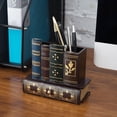 thumbnail image 2 of Organizador de escritorio decorativo, portalápices y portabolígrafos con cajón de almacenamiento inferior, 2 of 5
