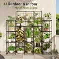 thumbnail image 3 of Metal Plant Stand Outdoor 63" Tall Plant Shelf for Plants 14-Tier Large Plant Sheves for Indoor Plants Living Room Heavy Duty Rack Garden Balcony Patio Hanging Planter, 3 of 13