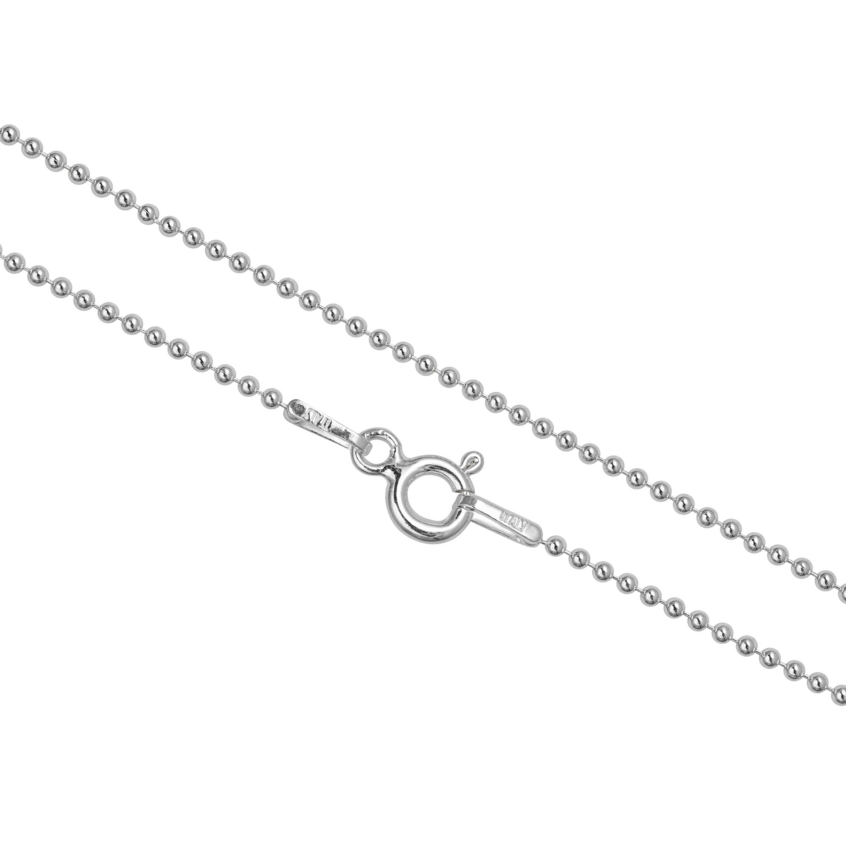 Italian Chain Beads Necklace Sterling 