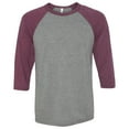 thumbnail image 1 of Bella + Canvas Unisex 3/4-Sleeve Baseball T-Shirt, 1 of 1
