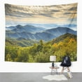 thumbnail image 2 of ZEALGNED Blue Ridge Parkway National Park Sunrise Scenic Mountains Autumn Landscape Near Asheville Nc in Western Wall Art Hanging Tapestry Home Decor for Living Room Bedroom Dorm 51x60 inch, 2 of 2