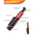 thumbnail image 2 of 3/8" 12V Power Electric Ratchet Wrench Set with 1 2000mAh Lithium-Ion Battery And Charger, 2 of 5