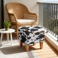 thumbnail image 4 of SCRAWLGOD Cow Print Black Brown White Ottoman Cover Square Stretch Ottoman Slipcovers Soft Storage Foot Rest Cover with Nonslip Elastic Bottom for Living Room Decor, 4 of 7