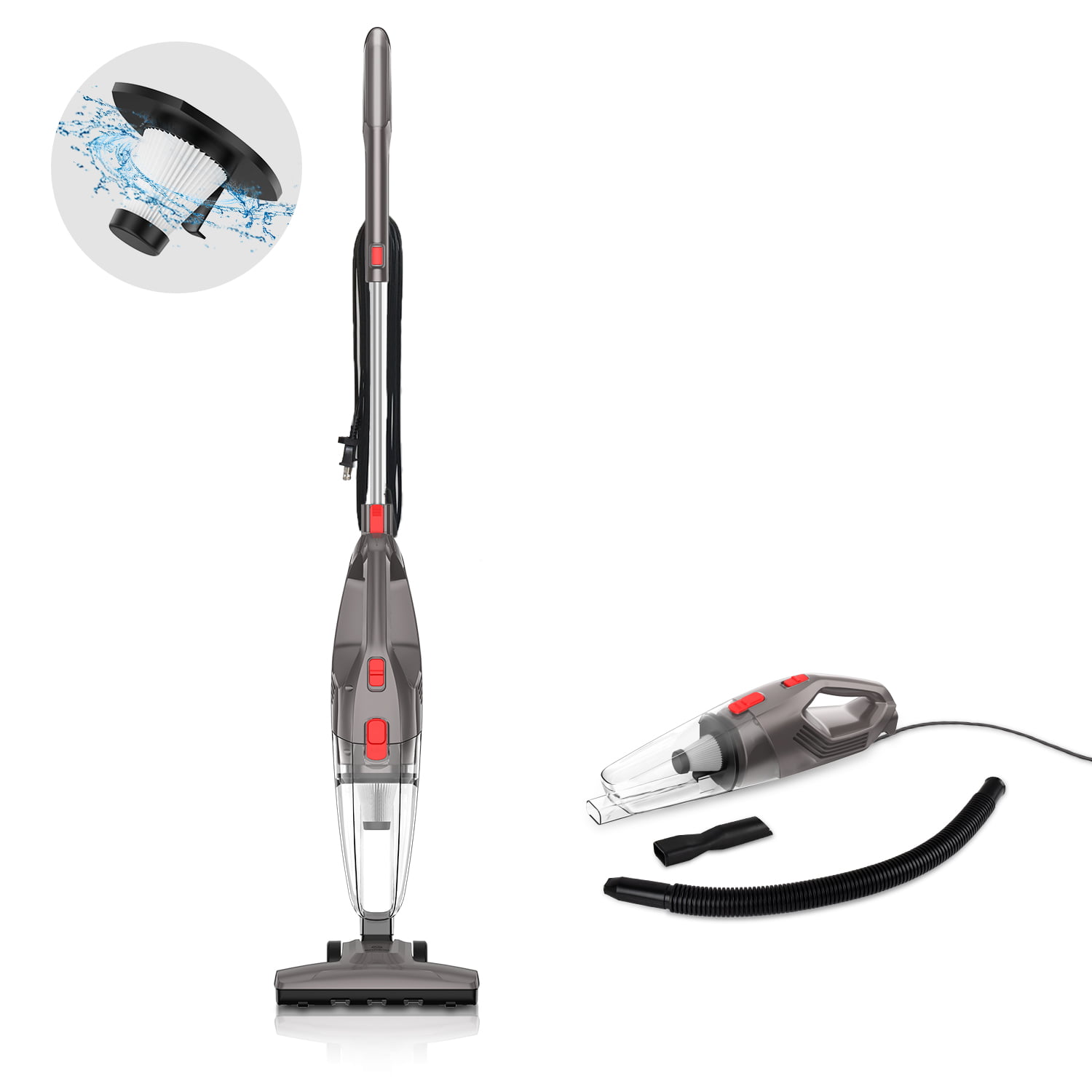 Stick Vacuum with HEPA Filter 15Kpa Powerful Suction 2 in 1 Vacuum Cleaner 
