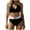 Z1 Black, variant on Women's Solid Color Padded Wireless Halter Tie 2 Piece Bikini Set Triangle Bottom Bathing Suit for Beach Vacation