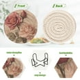 thumbnail image 4 of WOBOGO Vintage Rose Coil Coasters Set of 6 Minimalist Cotton Woven 3.94 inch Non-Slip Insulated and Absorbent Home Accessories., 4 of 7