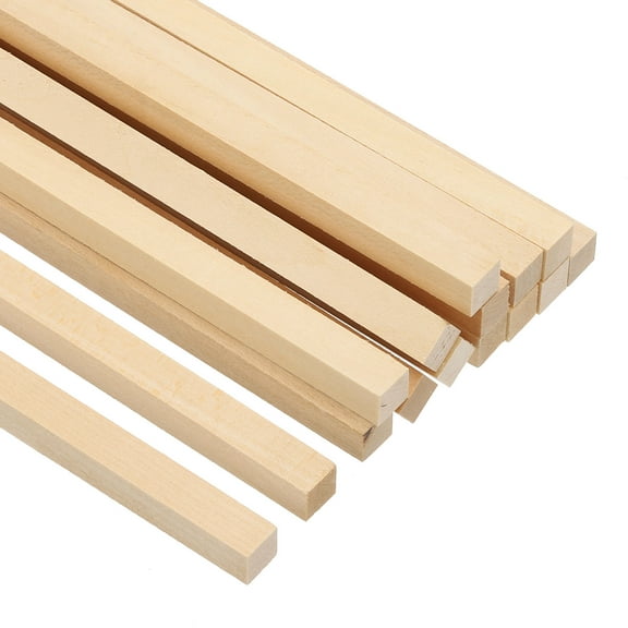 Uxcell 3/8 Inch Dowel Rods Wood Sticks 12 Inch Long Square Wooden Dowels 15 Pcs
