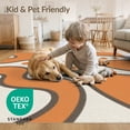 thumbnail image 4 of ODIKA 4'x6' Orange Black Mid Century Modern Design Washable Area Rug Abstract Kwaito Style with Fluid Shapes for Dorm Room, Small Living Stain Resistant Low Profile, Easy Care, 4 of 7