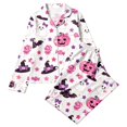 thumbnail image 4 of LIIPEE Womens Halloween Graphic Pajamas Long Sleeve Button Down Shirts And Pants Holiday Pajama Set Fall Sleepwear, 4 of 4