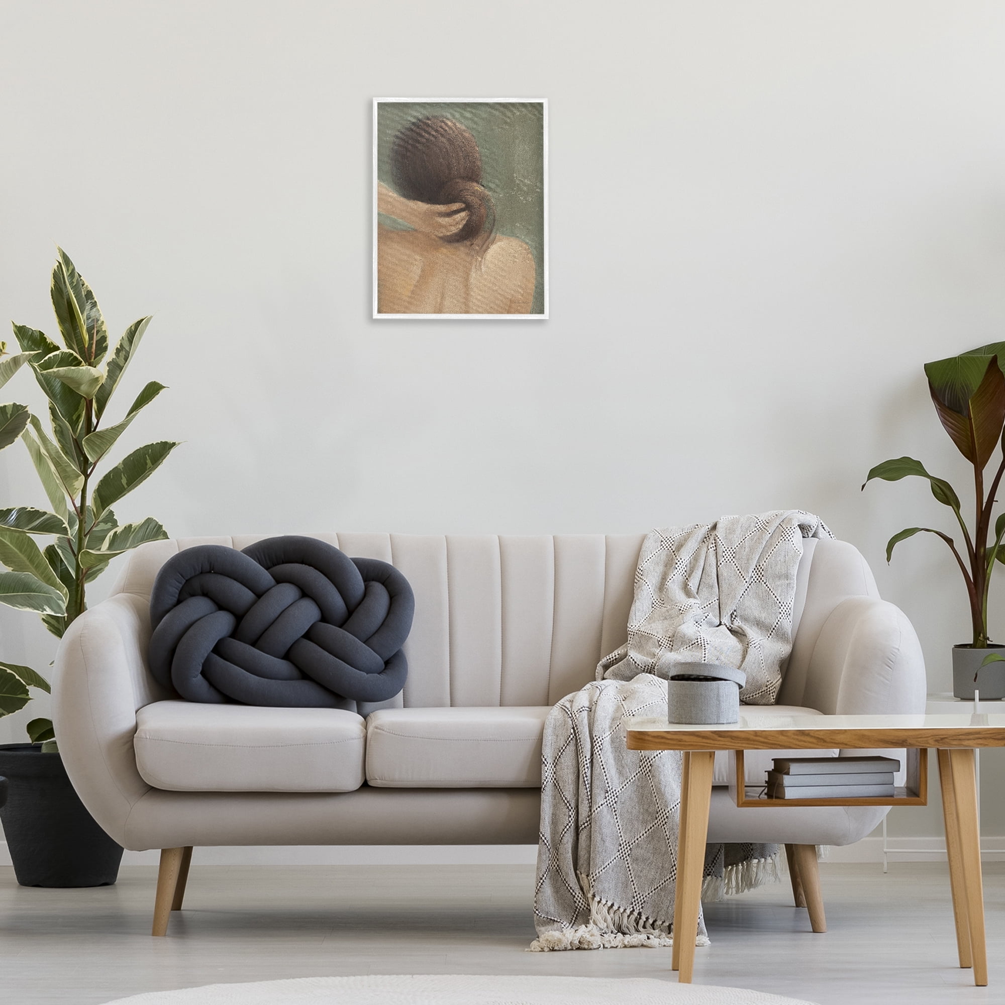Stupell Industries Classic Brunette Woman Novelty Painting White Framed Art Print Wall Art, 16 x 20