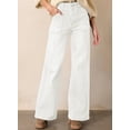 thumbnail image 3 of Pantalones vaqueros Astylish para mujer, elásticos, cintura alta, color blanco, 3 of 6