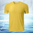 thumbnail image 2 of Mens Swim Shirt Short Sleeve UPF 50+ Sun Protection Shirt Rah Guard Athletic Quick Dry T Shirts Yellow L, 2 of 9
