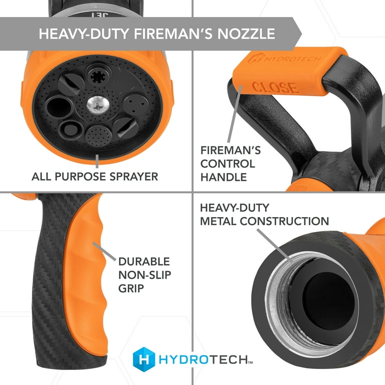 HydroTech Heavy Duty Fireman's 8 Pattern Nozzle - Walmart.com