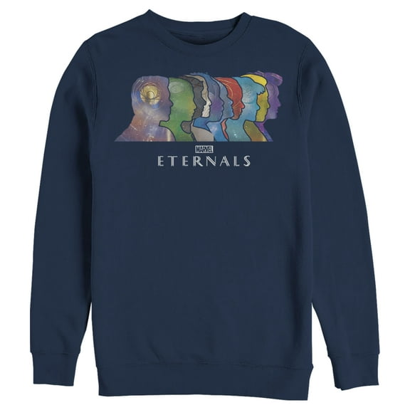 Men's Marvel Eternals Silhouettes Sweatshirt Navy Blue Medium