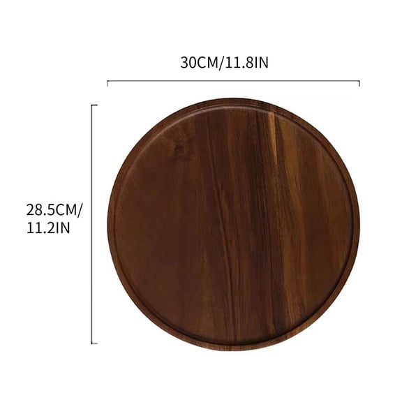 Leodye 1PCS Solid Wood Household Tray - Dessert/Cup/Tea Storage & Serving Tray -11.8*11.2IN