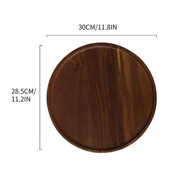 Bandeja de servir de madera de nogal para postres, aperitivos y frutas. Bandeja de té multiusos de madera maciza para bebidas y tazas. Bandeja de almacenamiento decorativa para el hogar, ideal para
