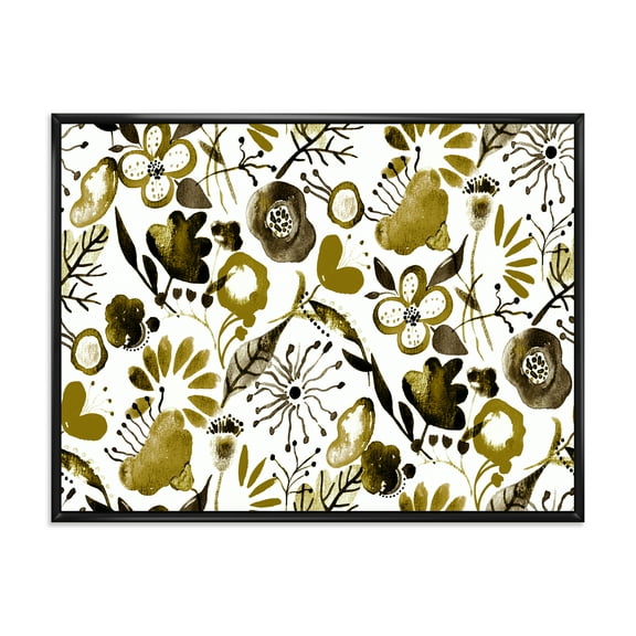Designart 'Vital Abundance Of Wildflowers II' Modern Framed Canvas Wall Art Print