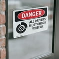 thumbnail image 4 of (2 Pack) All Drivers Must Chock Wheels OSHA Danger Sign 10 Inch X 7 Inch Vinyl Label Decal Sticker Weather Resistant, UV Protected for Workplace, Business, and Construction Site, Made, 4 of 7
