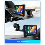 GPS Navigation Apple Carplay AUX FM Car Radio Stereo Head Unit 7 Touchscreen 360° Adjustable Portable Mirror Link Android Auto Monitor Player