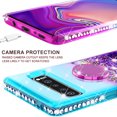 thumbnail image 4 of For Samsung Galaxy S10 Plus Liquid Glitter Ring Stand Case Cover - Teal, 4 of 5