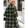 thumbnail image 3 of Weardear Women's Button Down Shirt Flannel Shirt 2025 Fall Long Sleeve Plaid Shacket Snap Button Tops, 3 of 5