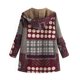 thumbnail image 2 of Abrigo con capucha de manga larga de talla grande para mujer con estampado de forro polar (rojo vino 3XL) Ndcxsfigh Para estrenar, 2 of 3