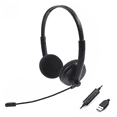 thumbnail image 1 of Casque USB Réduction de Bruit Double Écouteurs avec Contrôle Filaire pour Surveillance et Service Client, 1 of 5