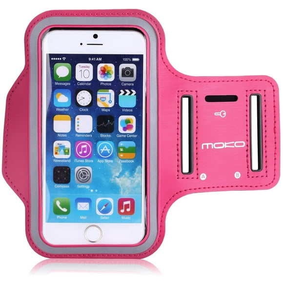 Armband Compatible with iPhone 6s / 6, Sweatproof Sports Running Armband Workout Arm Band Cover Fit iPhone 6S, 6, 5S, 5, Galaxy S7, S6 Edge, Magenta (Fits Arm Girth 9"-12.6")