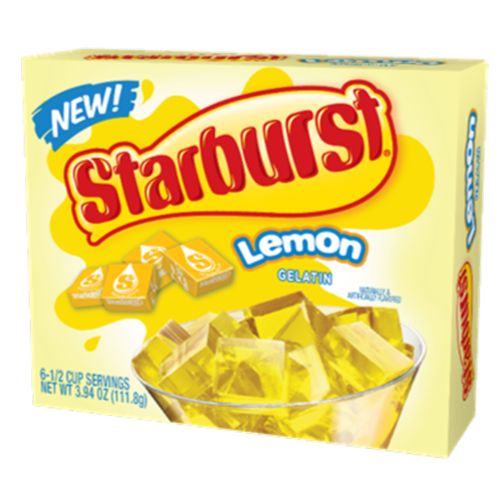 (2 pack) Starburst Lemon Gelatin, 6 serve
