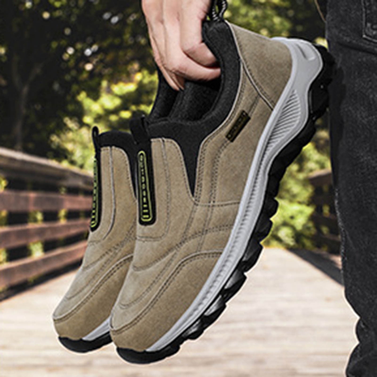 Chaussures De Trekking Homme Antidérapantes En Cuir Vintage – Fermeture éclair, Légères, élégantes Pour La Ville Et La Rando