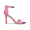 thumbnail image 3 of BLISSFUL STEP Mother's Day Women's Sandals Stiletto Heels Ankle Strap Tie Dye Sandals Blue Pink 6, 3 of 7