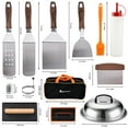 thumbnail image 2 of ROMANTICIST 19PCS Griddle Accessories Set - Flat Top Teppanyaki Spatula Set with Scraper, Basting Cover for Camp Chef- Home Cooking Griddle and Outdoor BBQ Gifts for Christmas C95, 2 of 3