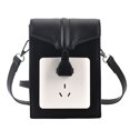 thumbnail image 1 of Bolso bandolera de cuero PU Bolso de teléfono con diseño de zócalo Bolso de hombro (Negro) Likrtyny Para estrenar, 1 of 9