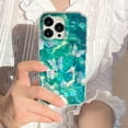thumbnail image 2 of Butterfly Laser Green Water Ripple Iridescent Soft  for iPhone Case (Green,iPhone 14 Pro), 2 of 6