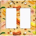thumbnail image 6 of Metal Light Switch Plate Cover Macaroon Fruit Croissant French Desserts CAK014, 6 of 13
