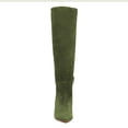 thumbnail image 4 of FSJ Women Trendy Pointed Toe Medium Chain Heel Knee High Boots Stretch Side Zipper Evening Work Outfit Shoes Size 16 Green, 4 of 5
