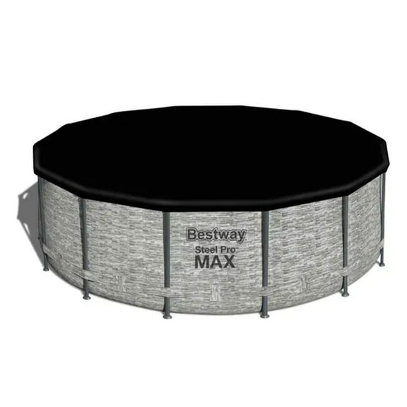 Bestway 58248 PVC 14 Foot Pool Cover in Black for Pro Frame Pools, Pool Not Included