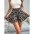 thumbnail image 6 of Women's Wide Leg Elastic High Waist Lightweights Shorts for Casual Summer Leopard Print S, 6 of 9