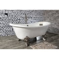 thumbnail image 2 of Aqua Eden VCTNDS6731NL8 67-Inch Cast Iron Oval Double Slipper Clawfoot Tub (No Faucet Drillings) in White/Brushed Nickel, 2 of 8