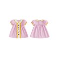 thumbnail image 2 of BemeyourBBs Toddler Baby Girl Back To School Dress Kindergarten Outfits Baby Girls First Day of School Outfit Apple Stationery Embroidered Plaid Ruffled Doll Collar Short Sleeve Summer Casual Dress, 2 of 8