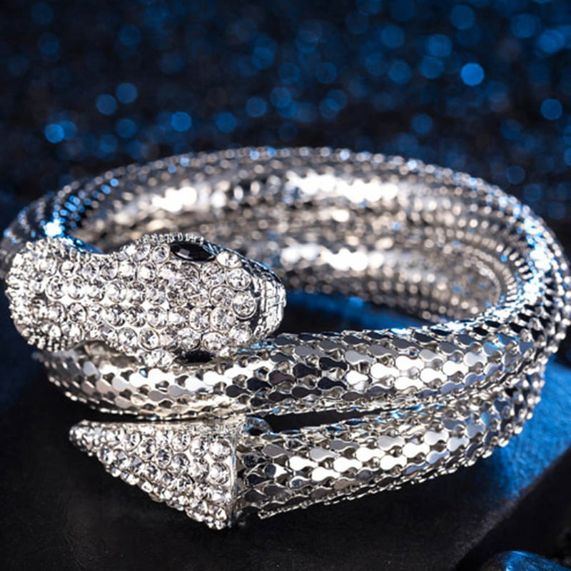 3 Pieces Snake Serpent Swirl Upper Arm Wrap Band Cuff Open Bracelet Bangle Adjustable Armlet Armband Jewelry Set