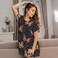 thumbnail image 3 of Fotbe Butterfly1 Bata de Dormir para Mujer con Estampado, Camisón de Algodón de Manga Corta, Ropa de Dormir Casual, 3 of 6