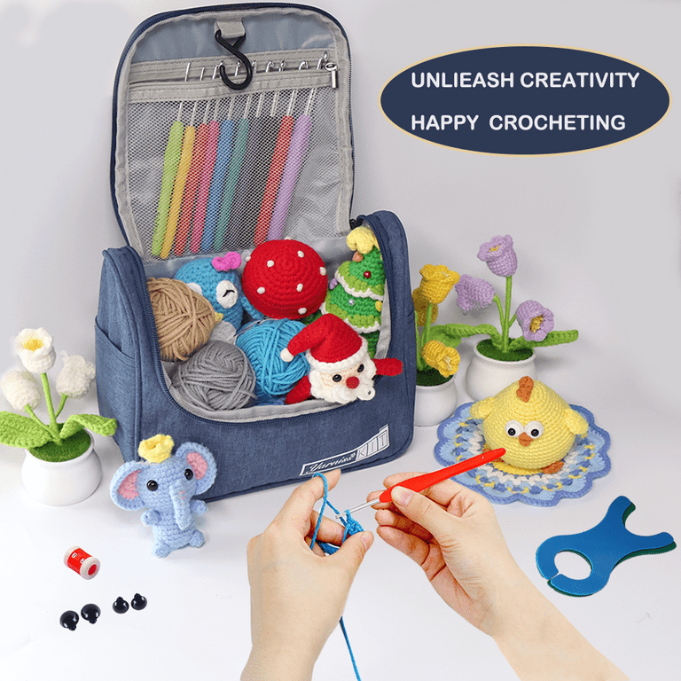 Yarniss Kit De Crochet Avec étui, Lot De 20 écheveaux De Fil Et 12