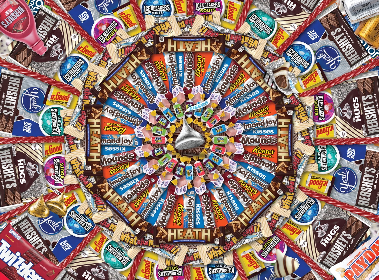 Buffalo Games 1000-Piece Hershey's Radial Collage Interlocking Jigsaw Puzzle for Adults Ages 14+