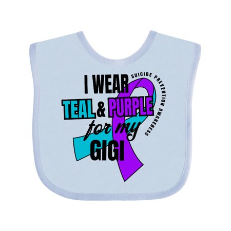 

Inktastic Suicide Prevention I Wear Teal and Purple for My Gigi Gift Baby Boy or Baby Girl Bib