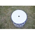 thumbnail image 4 of LOGMEY 18" Blue & White Scale Ceramic Drum Stool - Hollow Cutwork Side Table 12.5″W x 17.75″H, 4 of 4